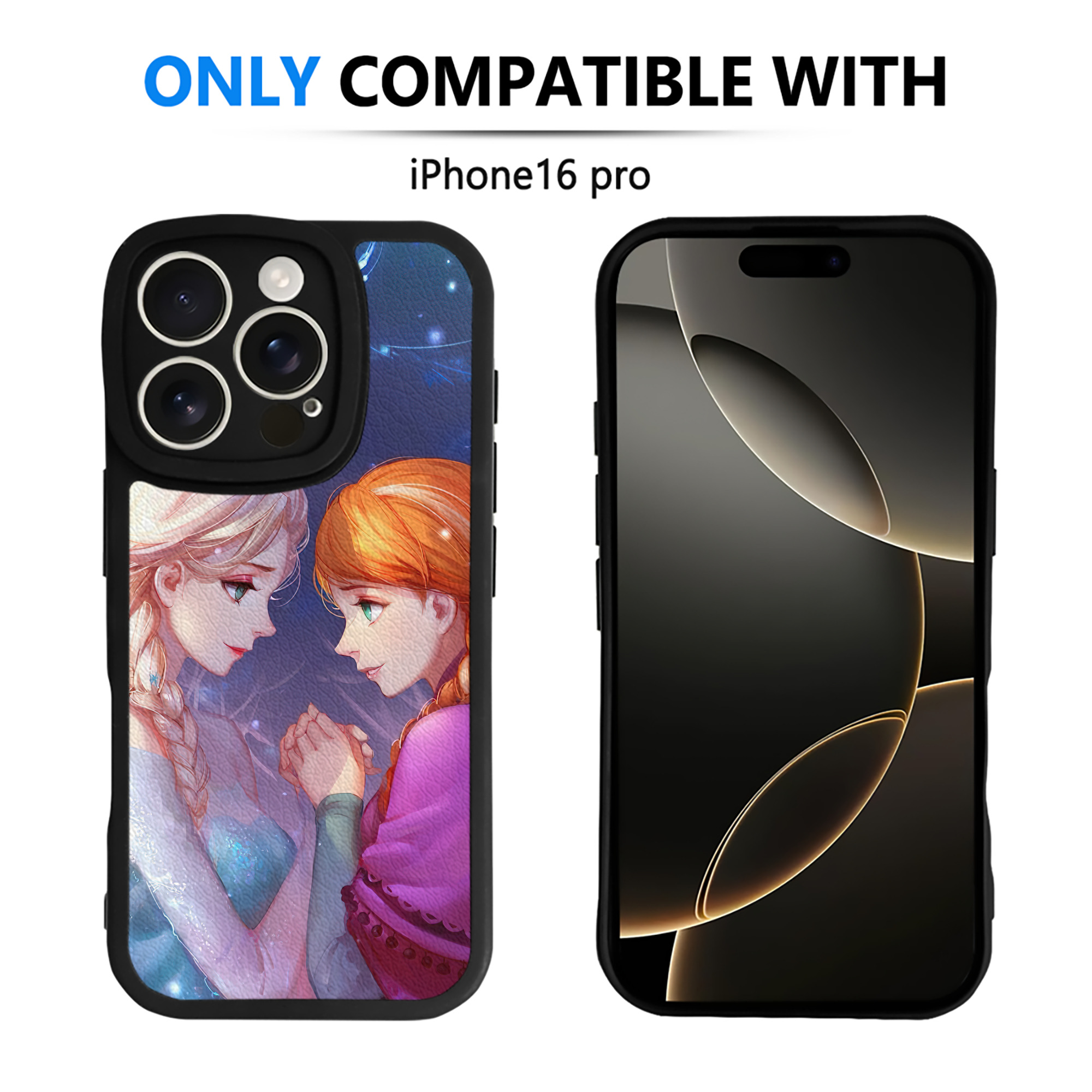 （画像用） アナと雪の女王 アンナ エルサ Frozen Anna Elsa 【iPhone 16シリーズ対応】シリコンスマホケース（レザー調） 材質：シリコン